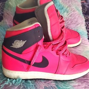 Hot Pink Jordan retro number one size 7